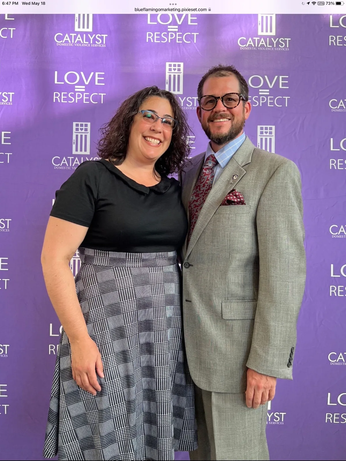 Krista and Randall Stone at a Catalyst Domestic Violence Services Love equals Respect event